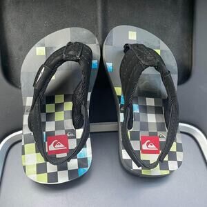 Quicksilver Flip Flops Toddler Sz 6 Kids Checkered